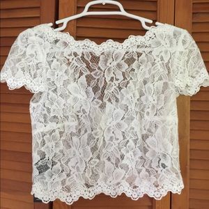BHLDN Tadashi Shoji lace crop top. Small, NWT.